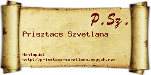 Prisztacs Szvetlana névjegykártya